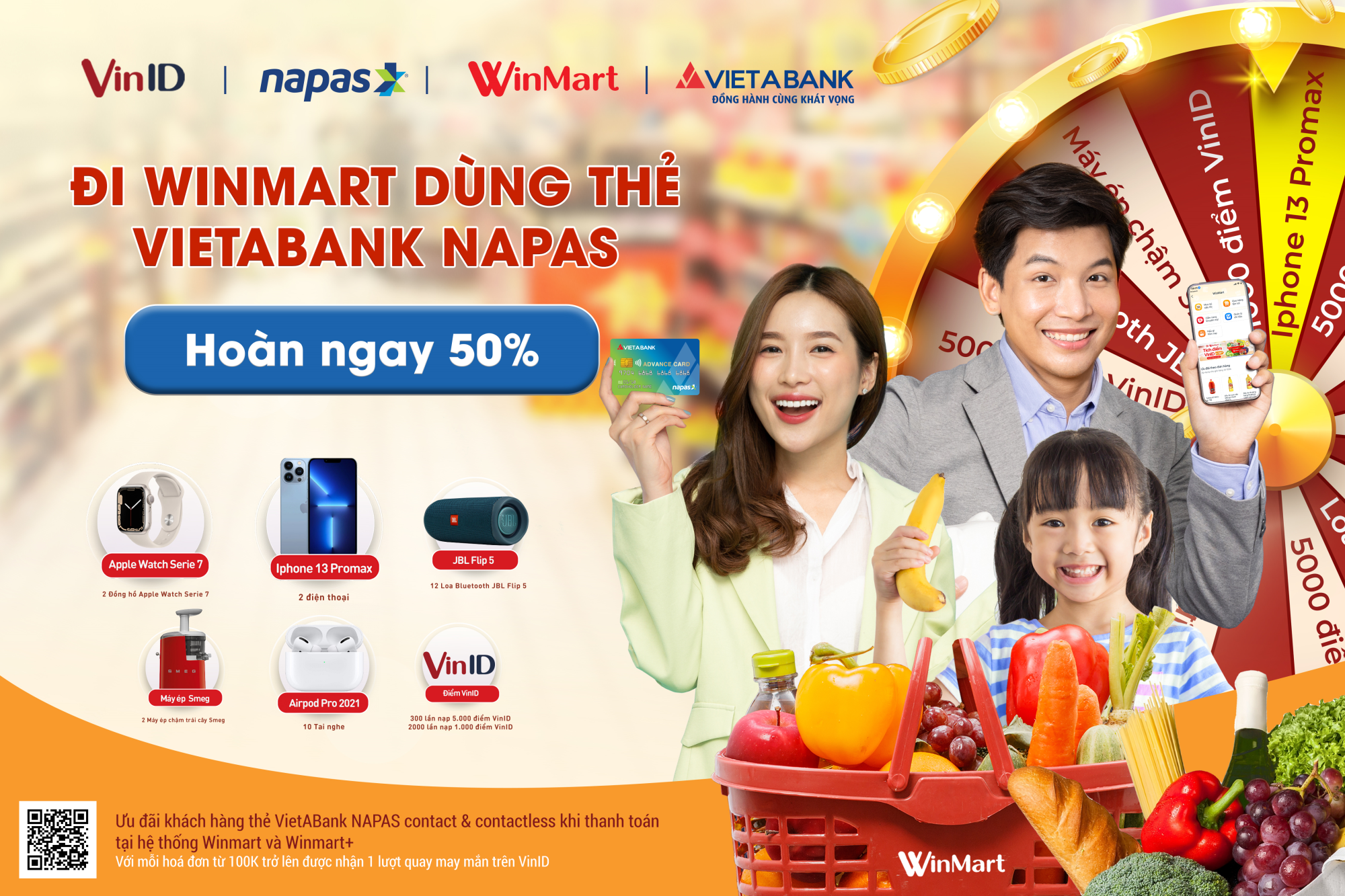 ĐI WINMART DÙNG THẺ VIETABANK NAPAS - RINH IPHONE 13 PRO MAX